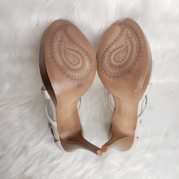 Strappy open toe high heel platforms. - Picture 8 of 13